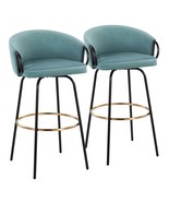 LumiSource Claire Barstools: Black &amp; Blue Velvet Set - $458.89 CAD