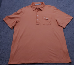 Criquet Polo Shirt Mens XL Orange Organic Cotton Logo Pocket Golf Perfor... - £14.58 GBP