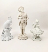 Rare Meissen Attributed Porcelain Boy Model &amp; 2 Blanc De Chine German Figurines - £190.77 GBP