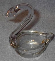Vintage Made in Hungary Vintage Art Glass Crystal Swan - $8.00