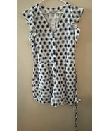 LOFT Flutter Short Sleeve VNeck Button Up Romper Size 12 Blue and White ... - $411.05 MXN