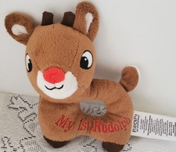 My First 1ST Rudolph The Red Nosed Nose Reindeer Stuffed Plush Baby Toy Rattle - $8.79