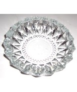 KIG Indonesia Large Crystal Like Dimensional Cut Clear Glass Ashtray - $35.00