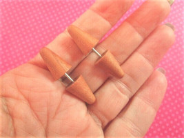 Cone wood fake plugs studs - £9.18 GBP