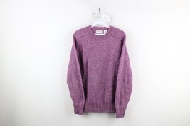 Vintage 70s Streetwear Mens Medium Blank Wool Blend Knit Sweater Purple ... - $557.78 MXN