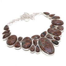 Leopard Skin Gemstone Handmade Christmas Gift Necklace Jewelry 18&quot; SA 4987 - £16.65 GBP