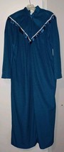 Vintage Velour Robe Housecoat Maryann&#39;s Boutique Teal Blue Size Petite S... - $18.00