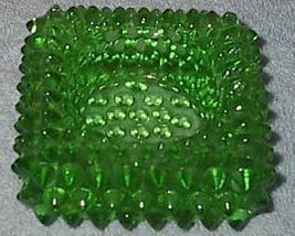 Green Hobnail Square Candle Holder - £5.44 GBP