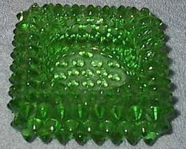 Green Hobnail Square Candle Holder - £5.52 GBP