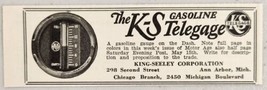 1926 Print Ad The K-S Gasoline Telegage King-Seeley Corp Ann Arbor,Michigan - £6.33 GBP
