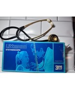 Vintage 3M Littmann Stethoscope Gold Plated Black 22&quot; 2121G 1966 in box - $62.86 CAD
