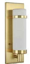 Progress Lighting-Hartwick 1-Light Satin Brass Wall Sconce Satin Brass Cylinder - £52.95 GBP
