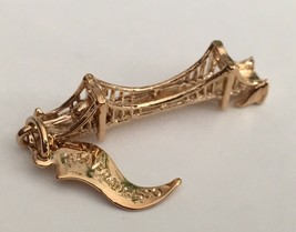 Vintage Sterling Silver Gold Plated Golden Gate Bridge Charm - £16.42 GBP