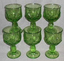 MID CENTURY Set (6) Franciscan CABARET PATTERN Green WATER STEMS - £55.38 GBP