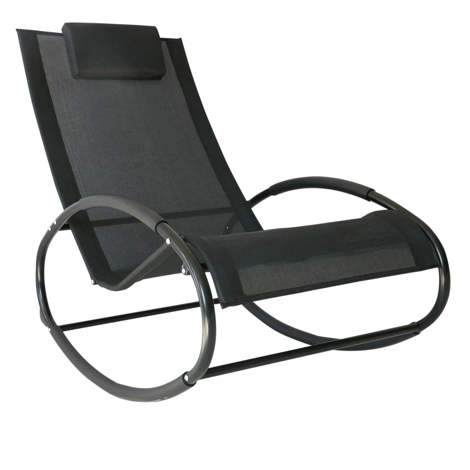 Outsunny Pool Lounger: Rocking Sun Chair with Pillow - $122.99