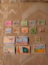 Lot Of 16 Pakistan Cancelled Postage Stamps Vintage Collection VTG - £31.02 GBP