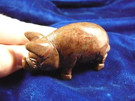 (Y-PIG-ST-717) little PIG Piggy Red brown jasper gemstone FIGURINE carving - £13.96 GBP