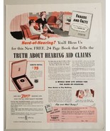 1951 Print Ad Zenith Hearing Aids Truth About &amp; Claim Family Watch TV Ch... - £10.72 GBP