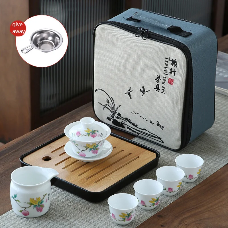 Play Drinkware Set Chinese Kung Fu Travel Tea Set Ceramic Portable Teacup Porcel - £70.33 GBP