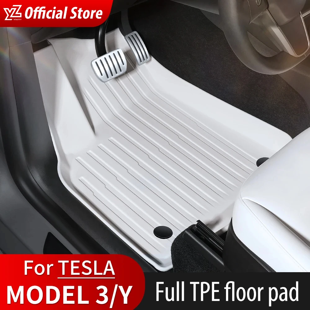 YZ Tesla Model Y 3 Floor TPE Mat Trunk White Luggage Mat LHD 2021 to 2023 Left - £254.96 GBP+