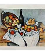 Vintage Paul Cezanne Still Life with Basket of Apples Unframed 10&quot; X 8&quot; - $14.85