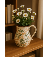 Rustic Ceramic Floral Pitcher Vase - $49.00