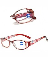 FOLDABLE ~ +4.00 ~ Collapsible ~ Reading Glasses ~ RED Frame ~ Floral Te... - €17,12 EUR