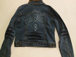 Lavante  Woman&#39;s Denim Jacket with removable Fleece Collar &amp; Embroidered... - $28.70