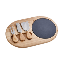 3 Piece Cheese Set Slate &amp; Wood Board, Wood Handles - $41.20