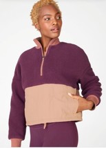 NEW! Fabletics Mallory Quarter Zip Fleece Pullover sz XS Small Purple Pink - £16.66 GBP
