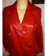 NEW Vintage Metro Women&#39;s Leather Blazer Jacket Size 18 Red - $928.22 MXN