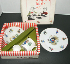 Vintage Arklow Kiddies&#39; Table Set Little Boy Blue Breakfast Set Plate Mug Bowl - £37.37 GBP