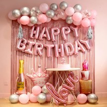 Pink birthday decorations for women happy birthday party decorations for girls p - £41.23 GBP