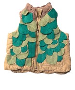 Baby Gap Toddler Vest 3 Years Beige W/ Green Felt &quot;Troll&quot; Scales - $19.20