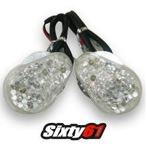 ZX6R 1998-2019 LED Flush Mount Turn Signals Kawasaki Clear Mirror Block ... - $27.00