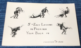 Postcard Deer Hunting Comic 5 Easy Lessons Packing Your Buck J. H. Eastm... - £3.92 GBP