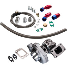 T04E T3/T4 A/R 57 Universal Turbo 44 Compressor Stage 3 +Oil Feed Return Line - £110.25 GBP
