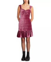 BETSEY JOHNSON Sweetheart-Neck Sleeveless Velvet A-Line Dress Rose Size ... - $28.71