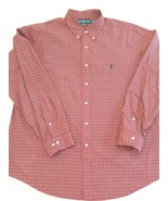 Ralph Lauren Shirt Mens 18 34/35 Red Plaid Button Up Long Sleeve Custom Fit - $32.02