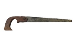 W Germany Reversible Two-Sided Toothed Hand Saw w/Wood Pistol Grip 16&quot; Blade Vtg - $30.02