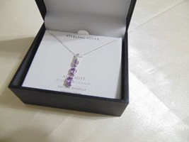 Amethyst Drop Pendant Necklace (1-1/2 ct. t.w.) in Sterling Silver BX217... - £38.36 GBP