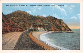 Santa Catalina Island Ca Avalon~ Boardwalk~Hotel St Catherine Postcard 1910s - £6.78 GBP
