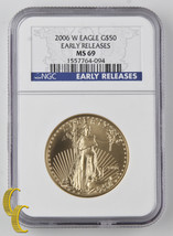 2006-W Burnished Gold Eagle $50 1 oz. Bullion Graded by NGC MS-69 Early ... - £2,856.62 GBP