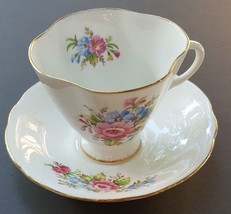 Windsor China Tea Cup &amp; Saucer, Numbered England Vintage Fluted Edge - £24.52 GBP