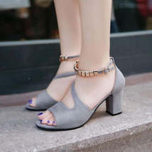 Women Sandals High Heels Solid Color Peep Open Toe - £35.97 GBP
