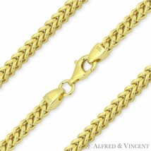 3.5mm Franco Lightweight Italian Chain Necklace in 925 Sterling Silver w/ 14k GP - £40.53 GBP+