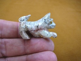 (Y-CAT-57) spotted KITTY CAT gemstone carving love cats SOAPSTONE figuri... - £6.70 GBP