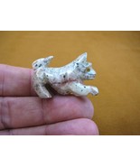 (Y-CAT-57) spotted KITTY CAT gemstone carving love cats SOAPSTONE figuri... - £6.71 GBP