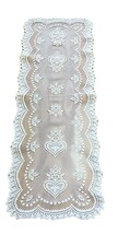 Table Runner Dresser Scarf Lace Hearts Vintage 38 x 14.5 inches  - £22.84 GBP