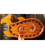 Vintage Hand Painted Painting Fishes Fish Wood Carved Serving Platter Tr... - $84.66 CAD